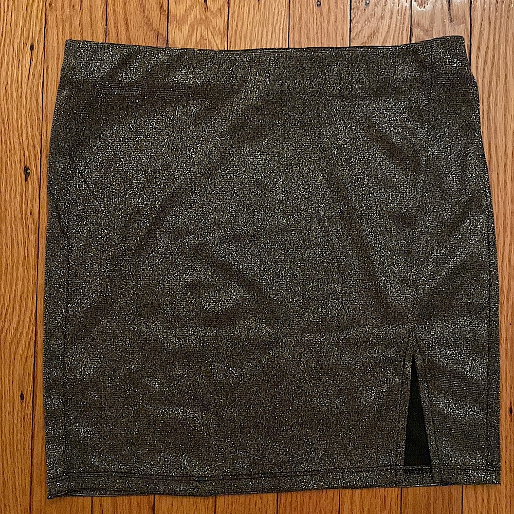 SHEIN Sparkly silver mini pencil skirt